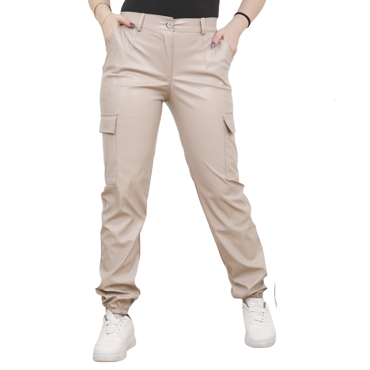 بنطلون كارجو جلد لامع من Aura