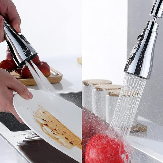 رأس حنفية بديل، 3 وظائف مع دوران 360 درجة، رأس رشاش لحوض المطبخ، بوصلة G1/2، بلمسة نهائية