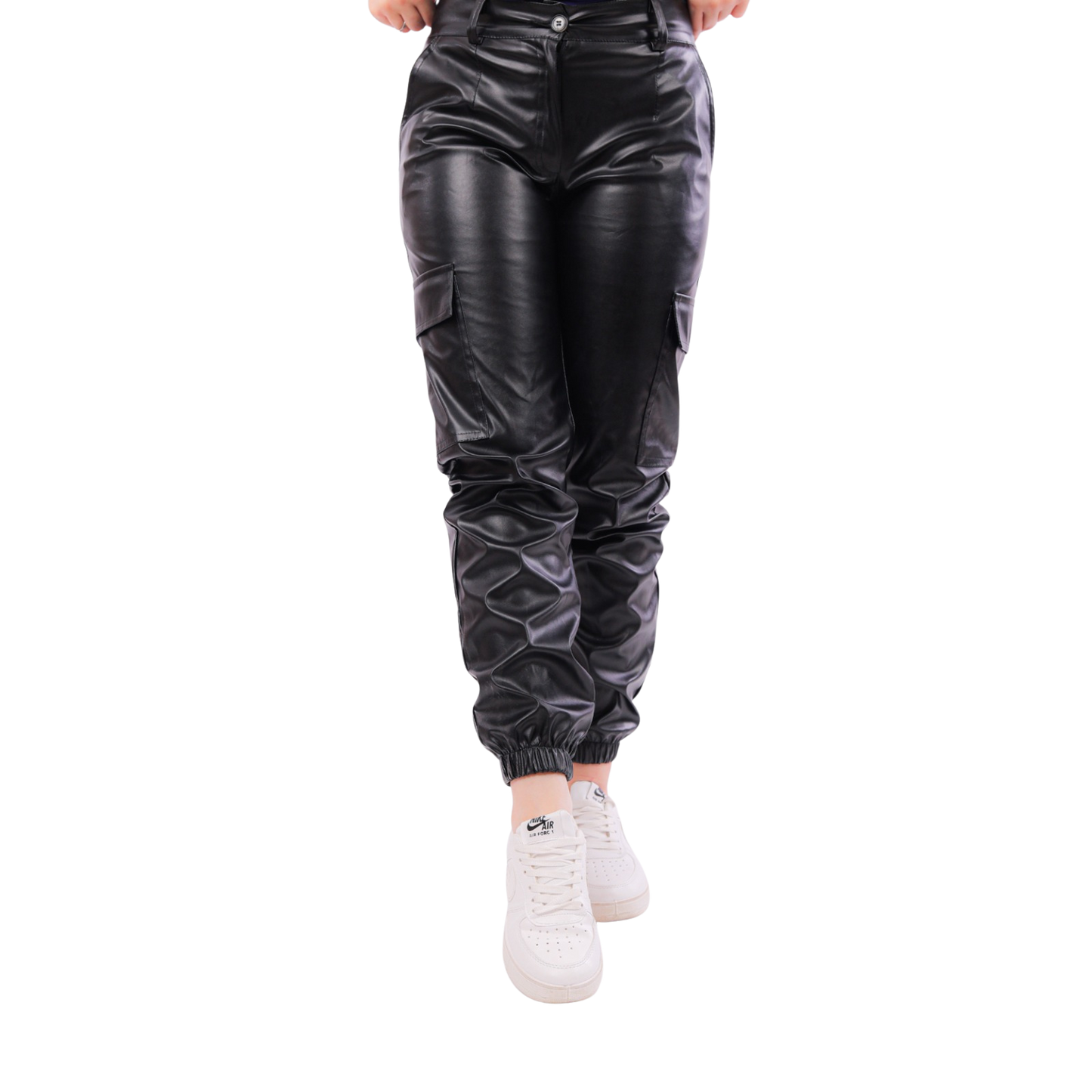 بنطلون كارجو جلد لامع من Aura