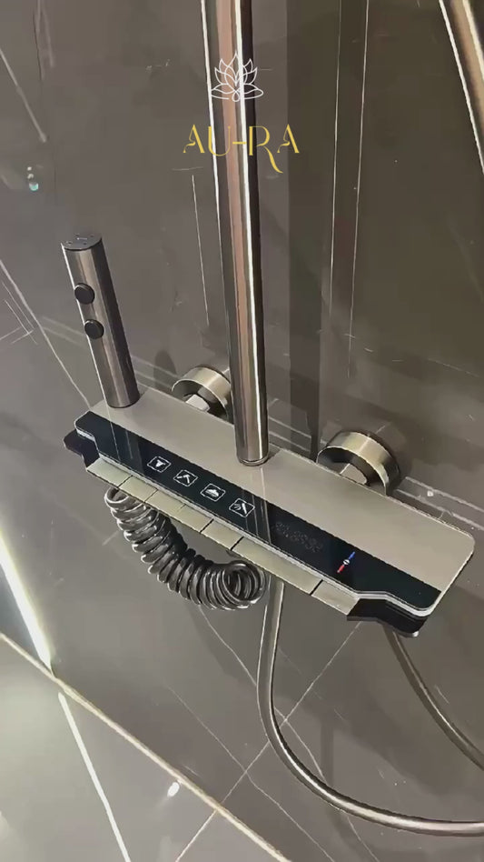 خلاط دش بيانو 2 في 1 مع رف زجاجي – نظام تحكم بأربع وظائف